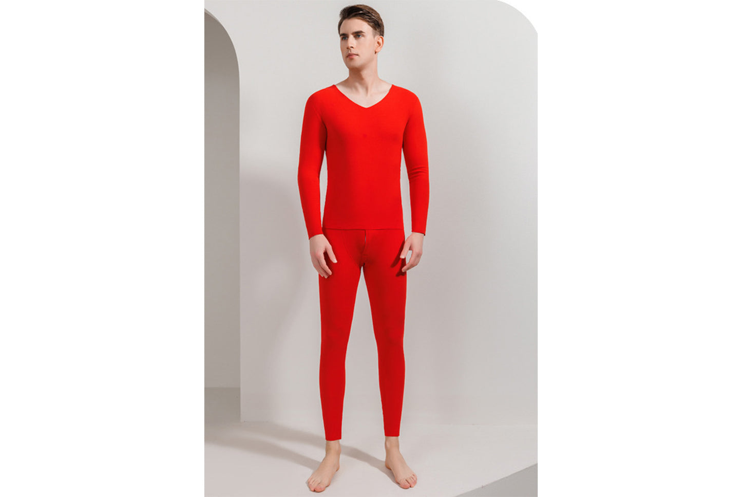 **Couple's Double-Sided Brushed Seamless Thermal Underwear Set**