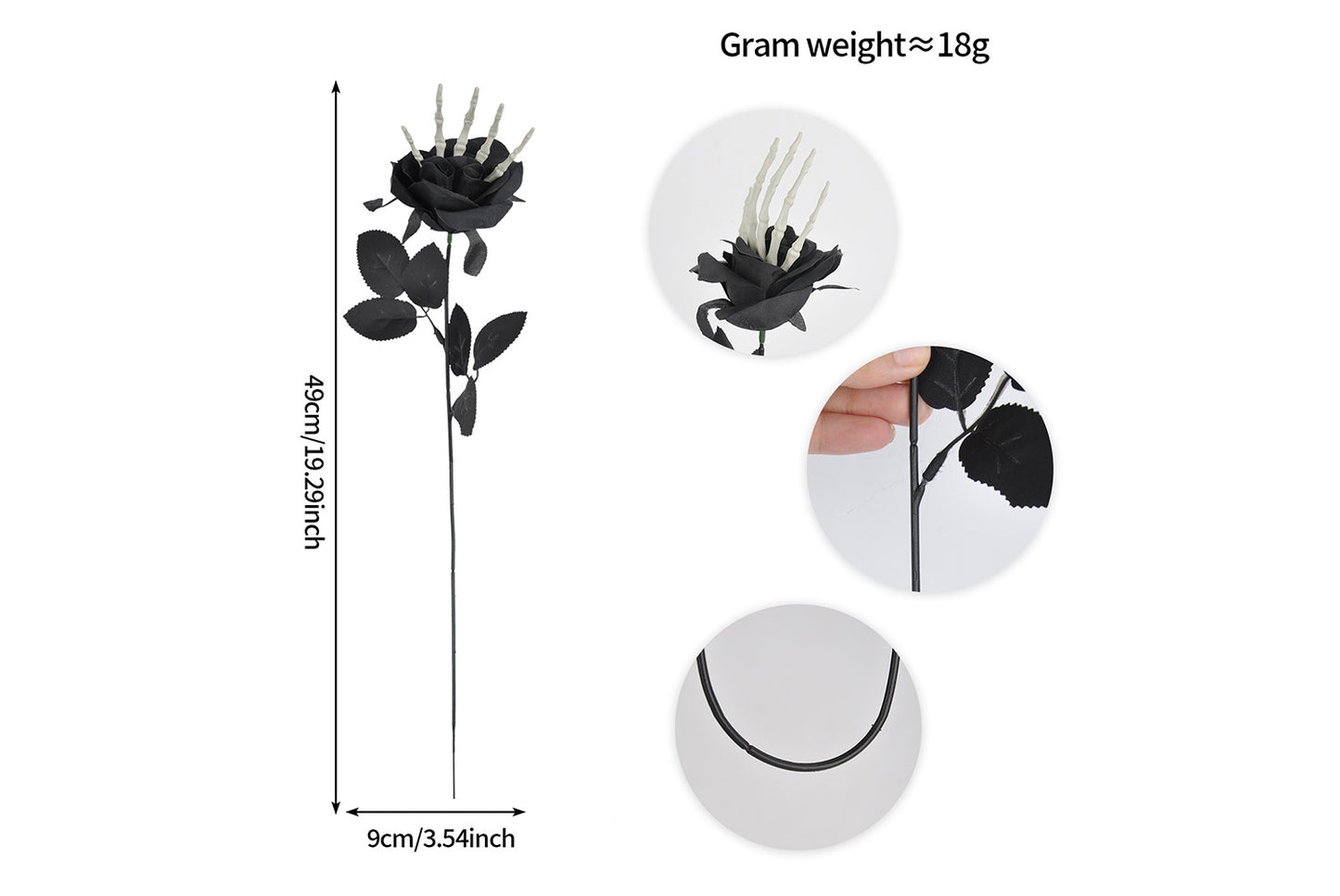 Halloween Skeleton Hand Rose Cuttings (Pack of 4)