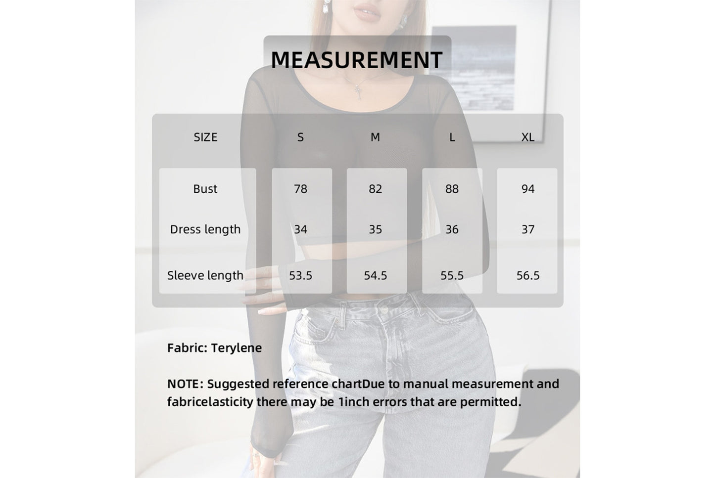 Sexy Sheer Long-Sleeved T-Shirt for Women - Slim-Fitting Underwear