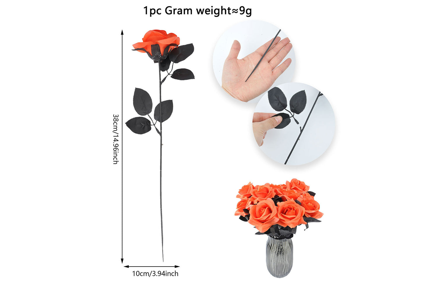 Halloween Scary Rose Decorations (10-Pack)