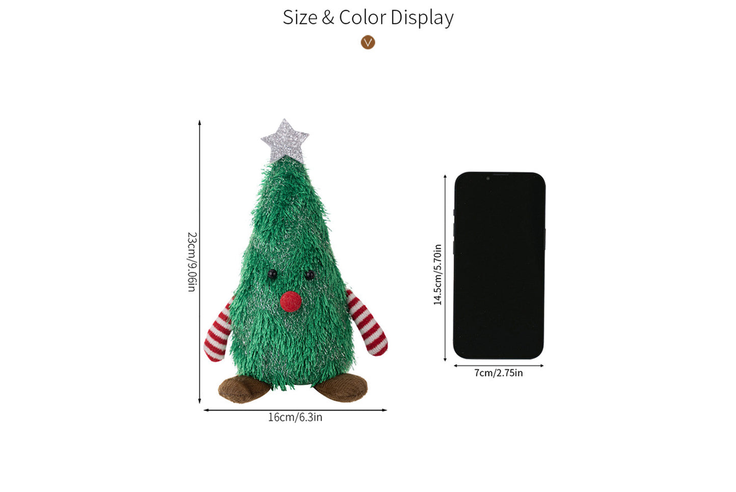 **Christmas Tree-Shaped Lighted Doll Desktop Ornament**