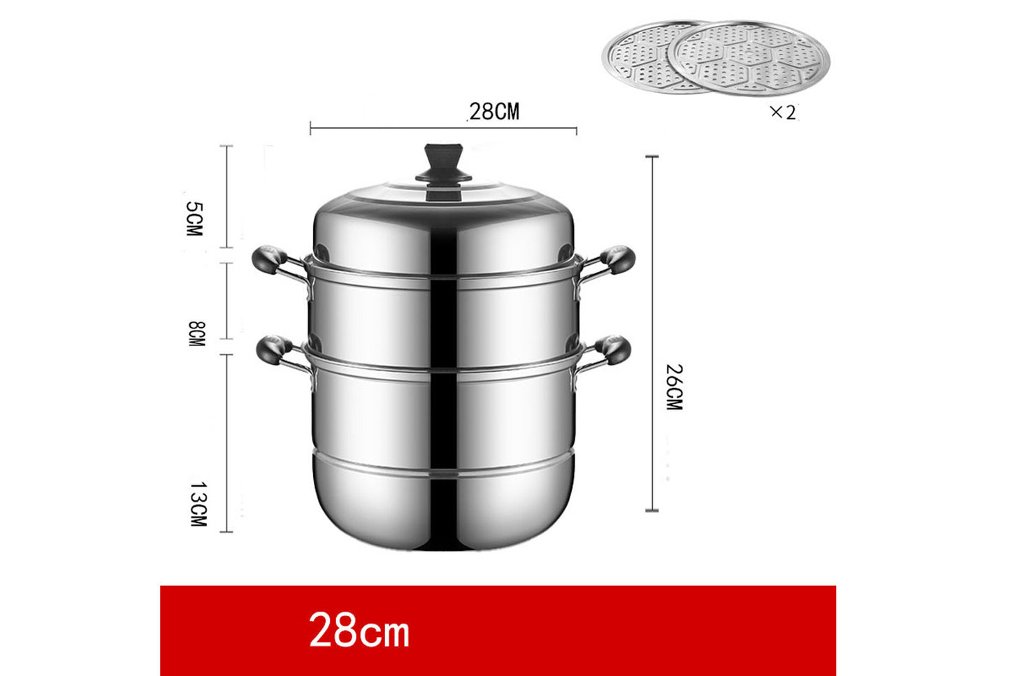 **Multi-Layer Stainless Steel Steamer (Double/Triple Layer Available)**