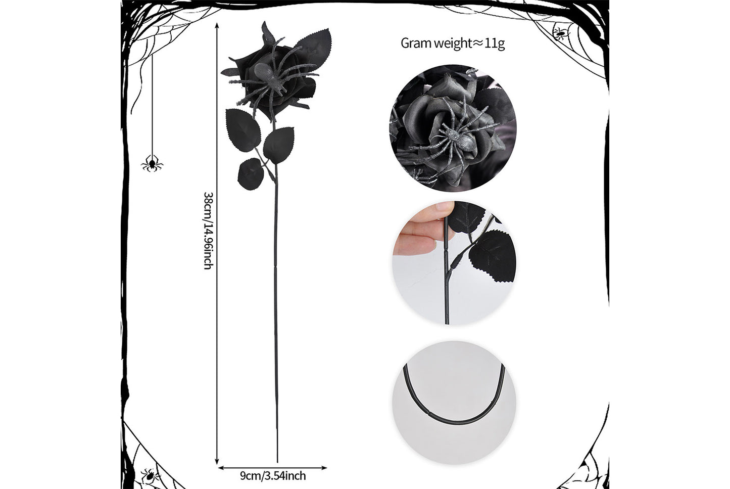 Halloween Scary Rose Decorations (10-Pack)