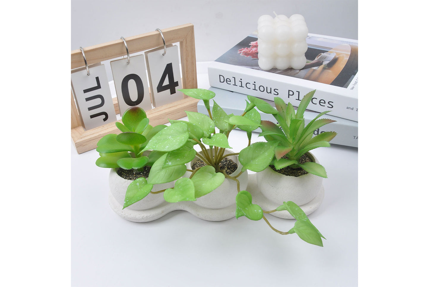 Halloween Simulated Plant Pots | Skull/White Pot/Succulent Series