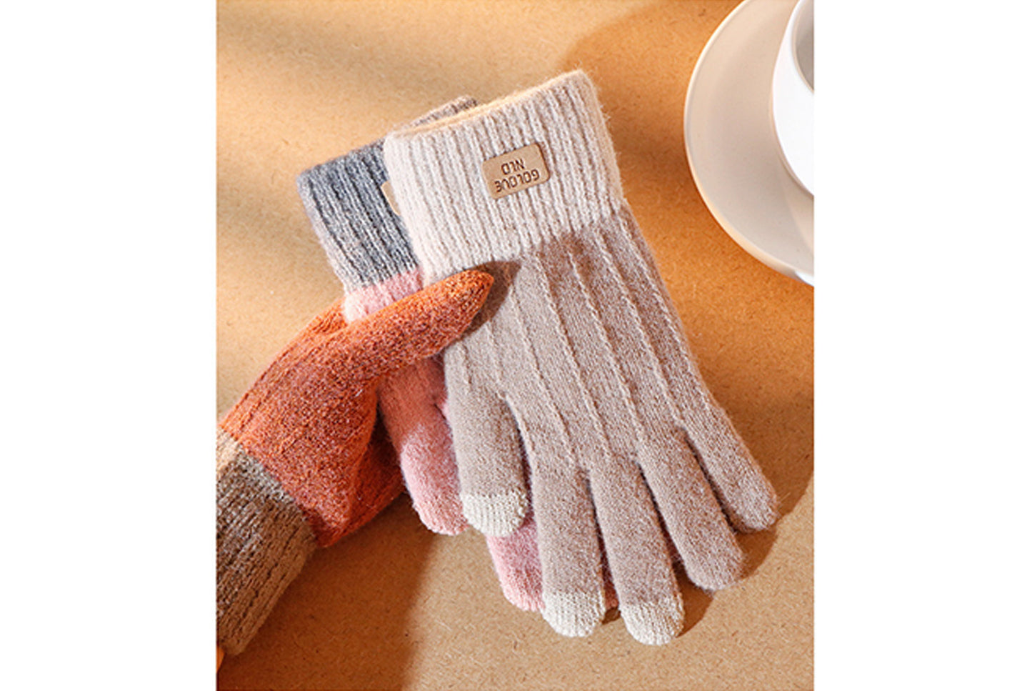Thickened Alpaca Wool Touchscreen Gloves for Autumn/Winter