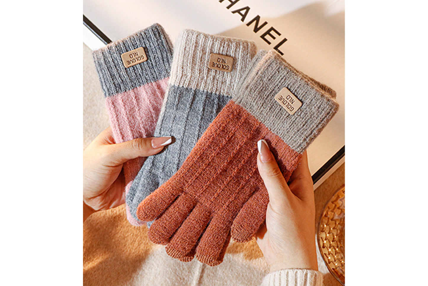 Thickened Alpaca Wool Touchscreen Gloves for Autumn/Winter
