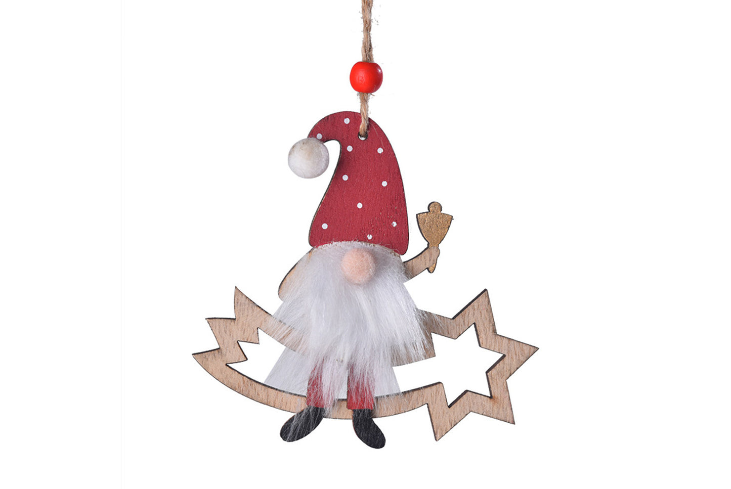 **New Christmas Wooden Ornament - Faceless Old Man Rudolph Ornament**