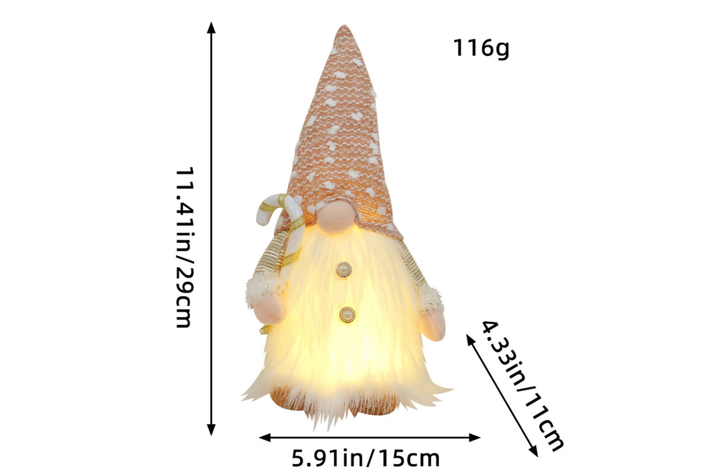 Sequined Plush Faceless Doll Ornament