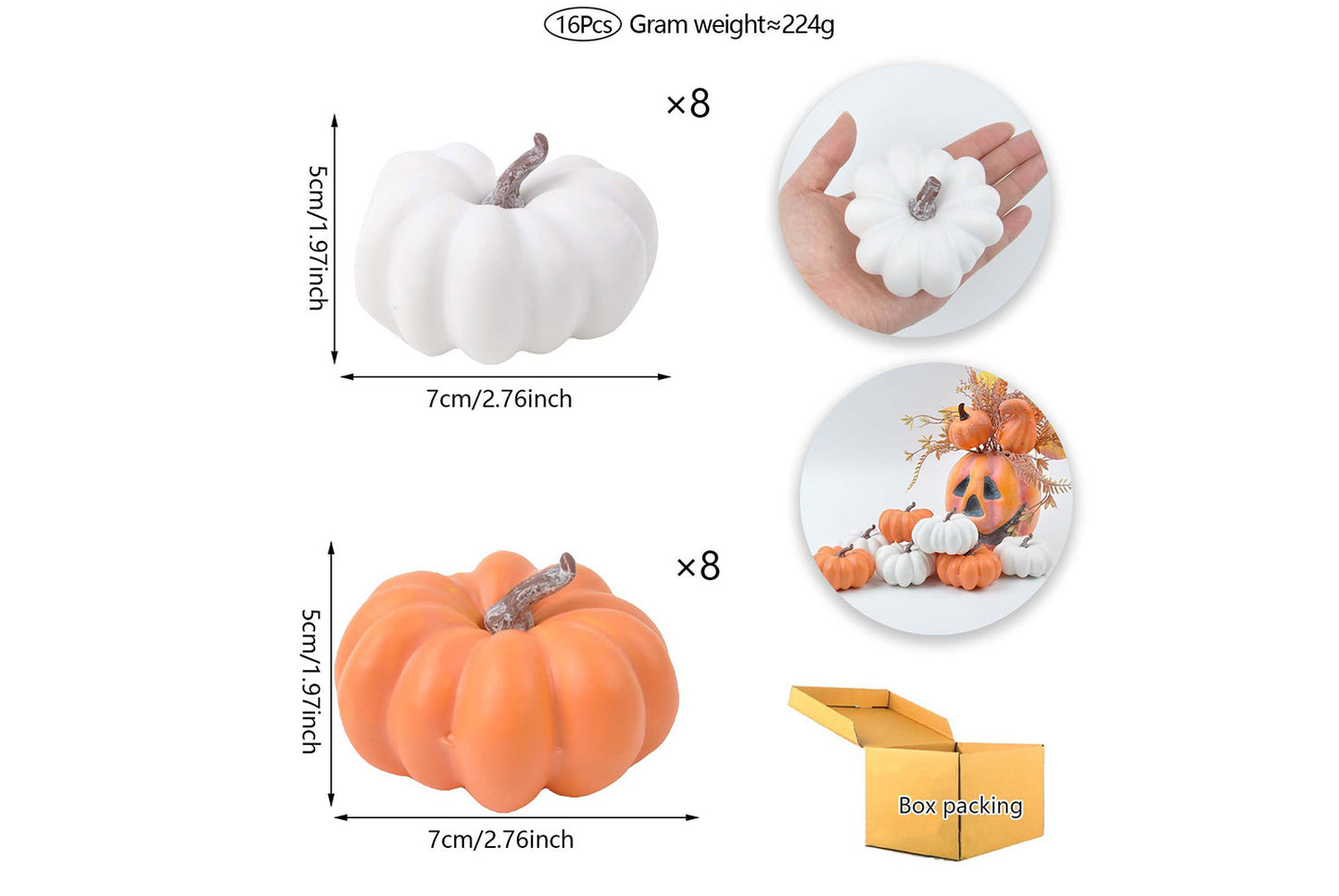 Halloween Simulated Pumpkin Set