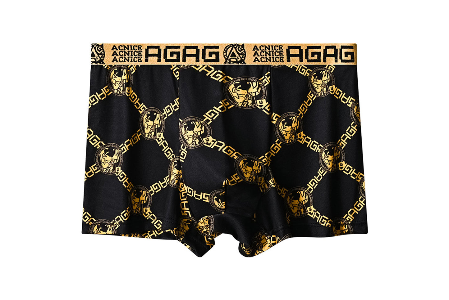 4-Pack - Black and Gold Men's Boxer Briefs