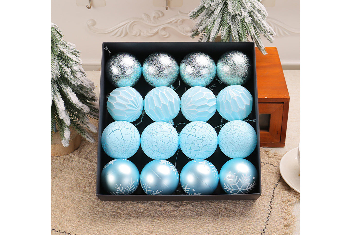 Painted Christmas Ball Pendant Set - Shaped Christmas Tree Decoration
