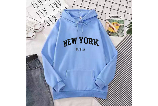 NEW YORK USA Letter Print Hoodie