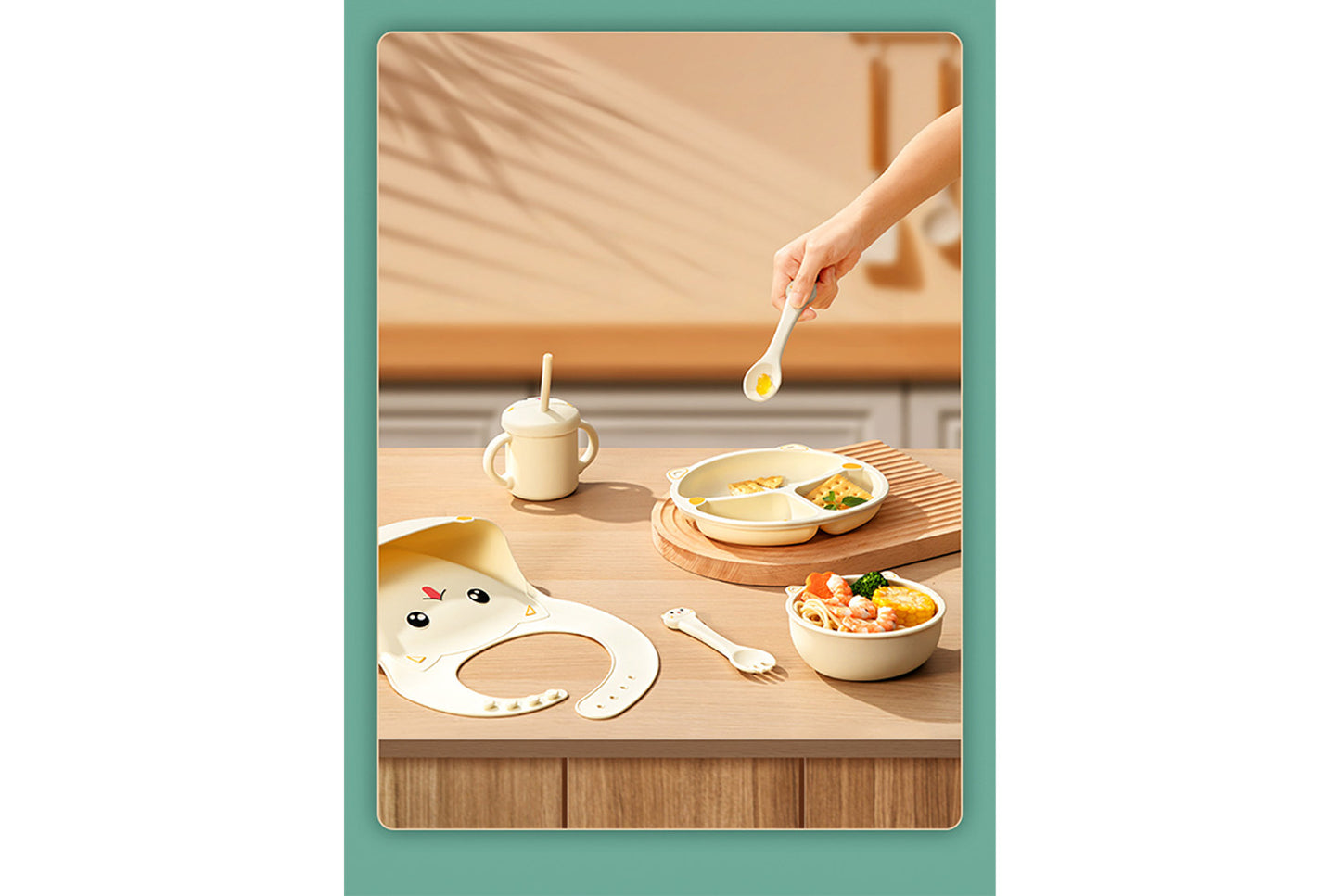 Cartoon Silicone Baby Plate Set | 3-Piece Set