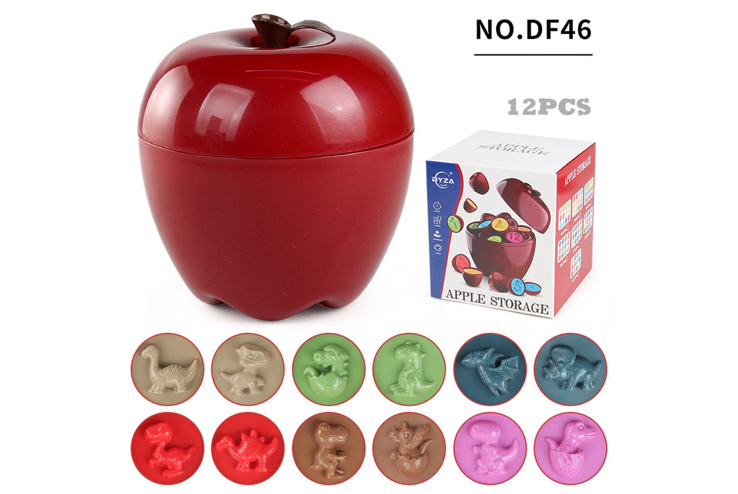 **Apple-Shaped Matching Box - Early Education Color Recognition Puzzle Set**