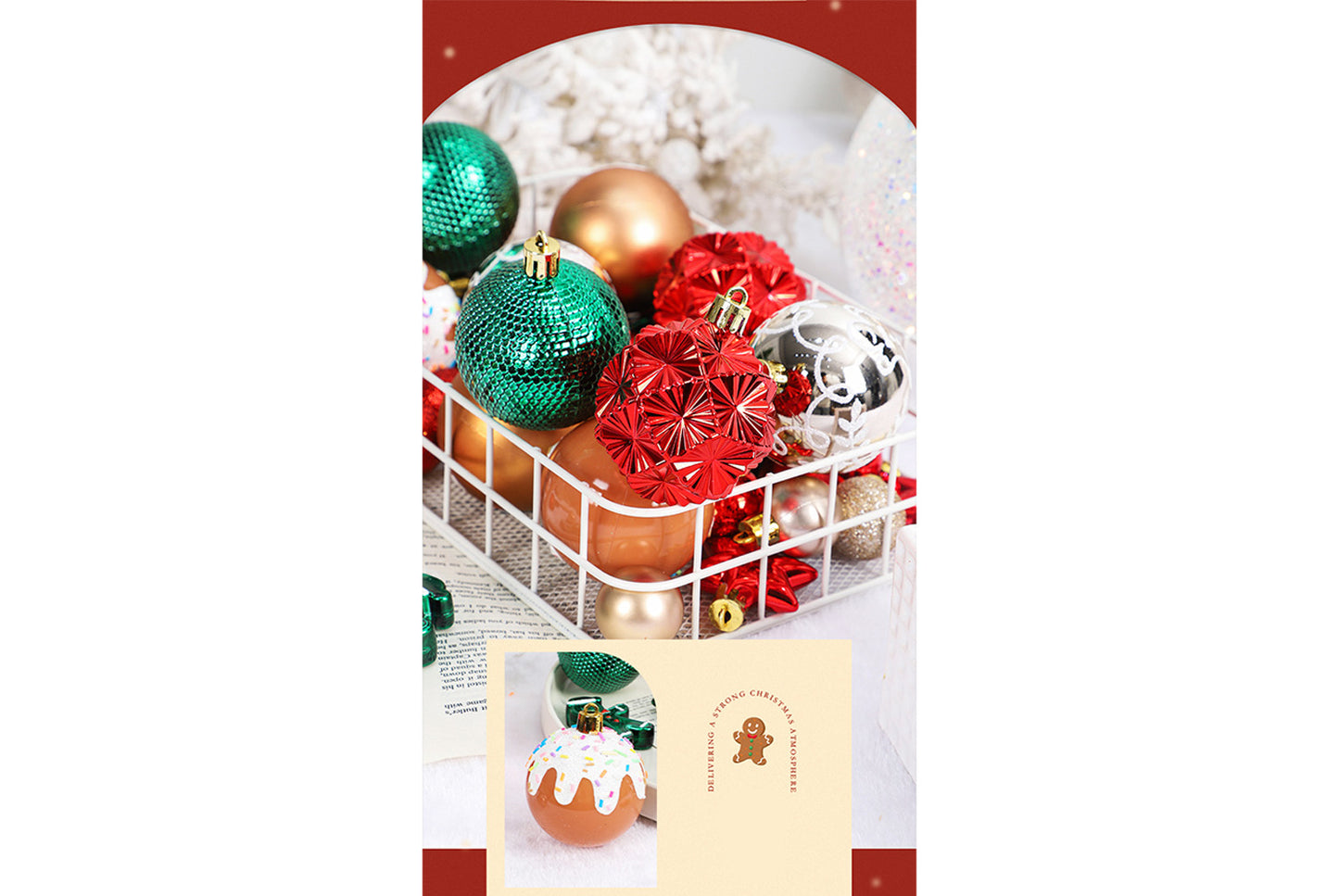 42 Exquisitely Painted Christmas Ball Set