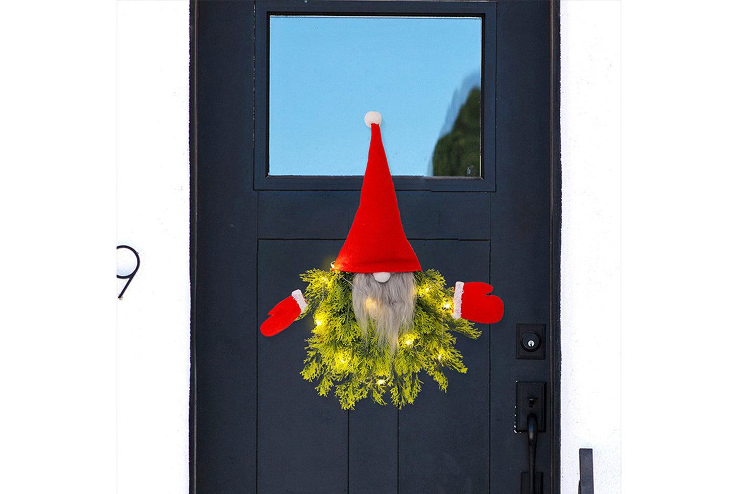 Luminous Faceless Old Man Christmas Wreath