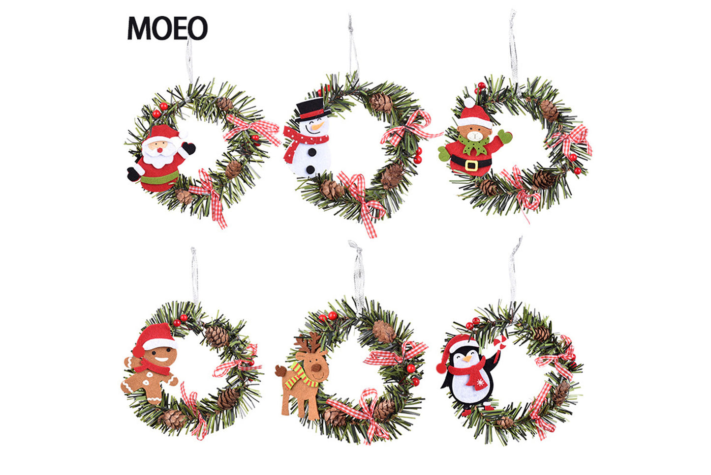 **Christmas PVC Wreath Pendant - Pine Cone Decoration**