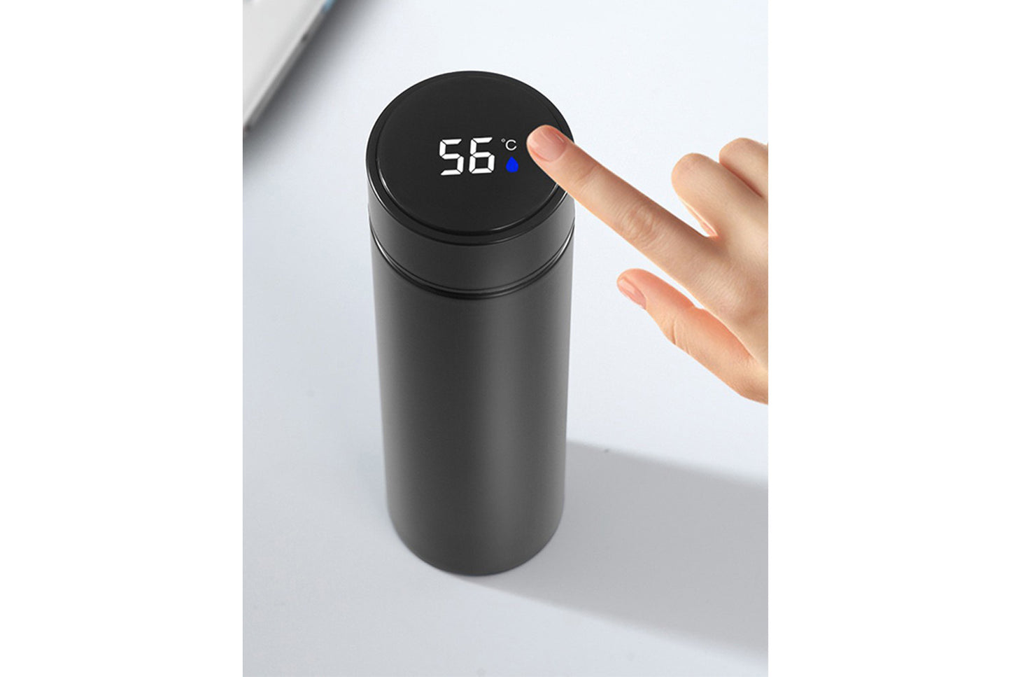 **304 Stainless Steel Smart Temperature-Insulated Water Bottle (Black 500ml)**