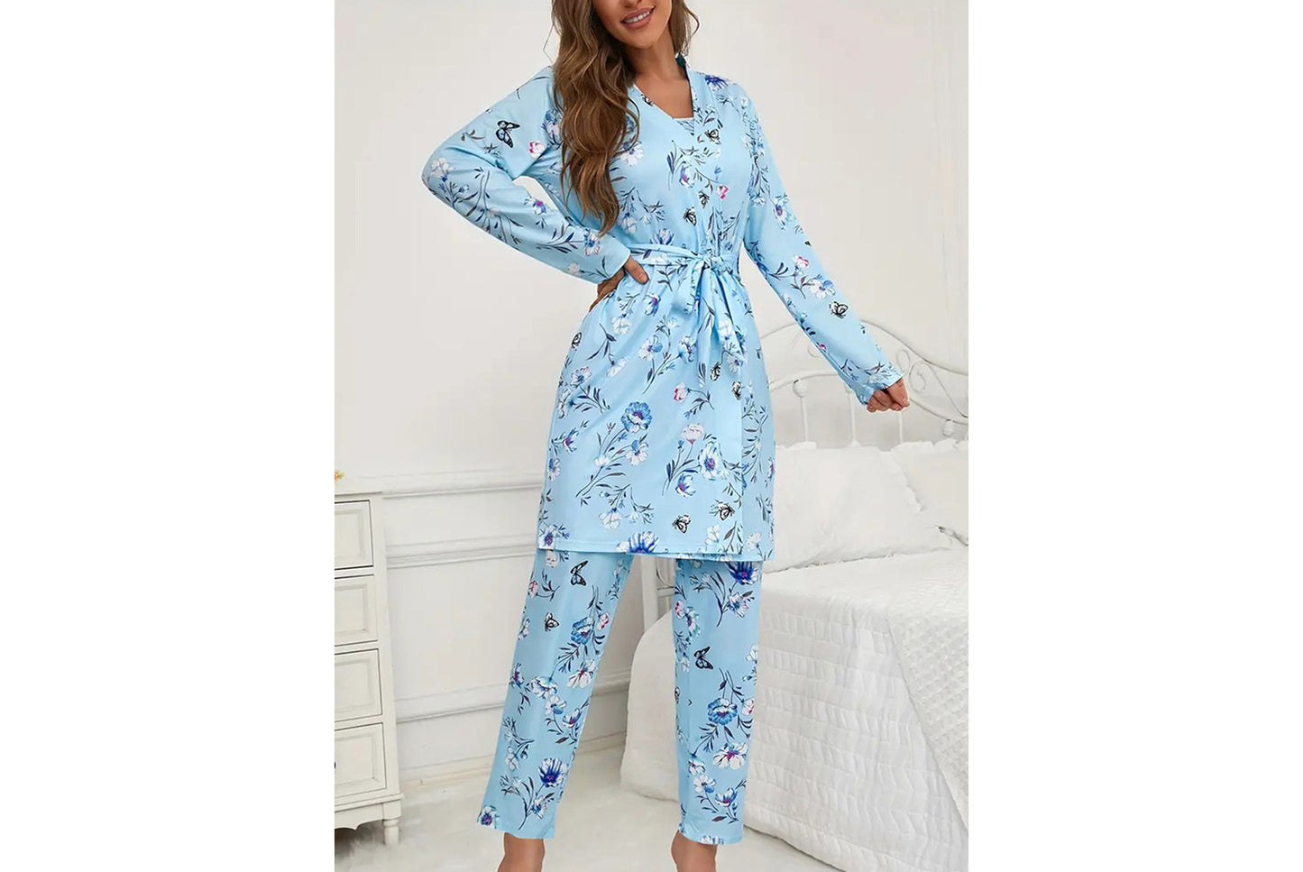 **Women's Three-Piece Pajama Set**