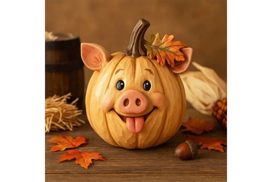 **Farm Animal Pumpkin Figurines | Resin Craft Set**