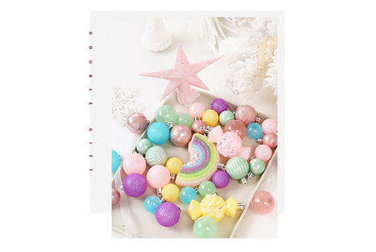40 Macaron-Colored Christmas Ball Set