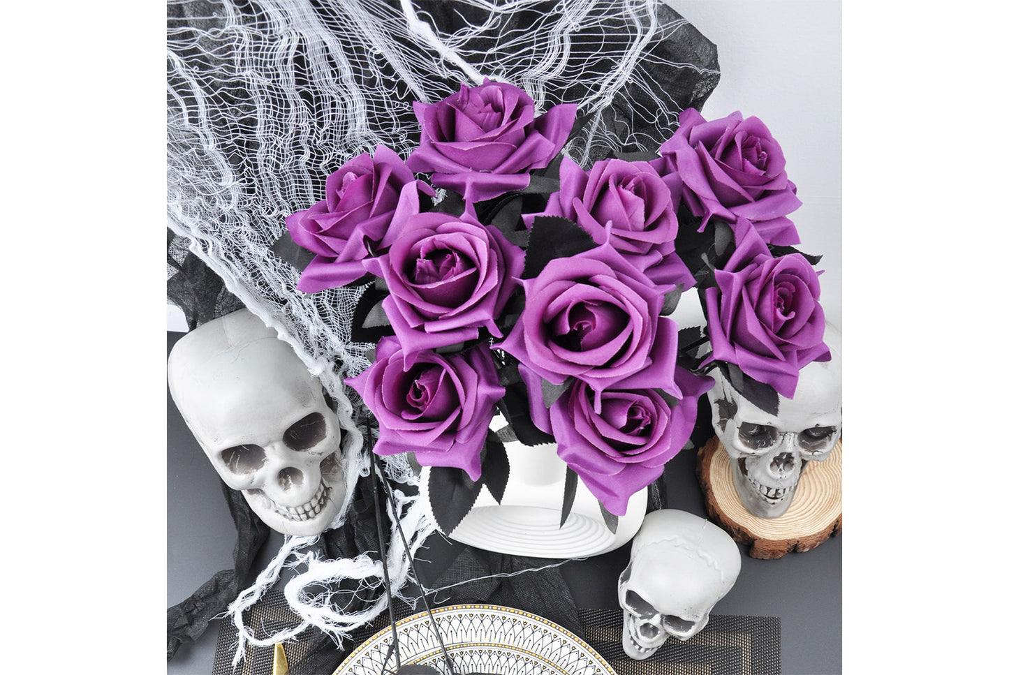 Halloween Scary Rose Decorations (10-Pack)