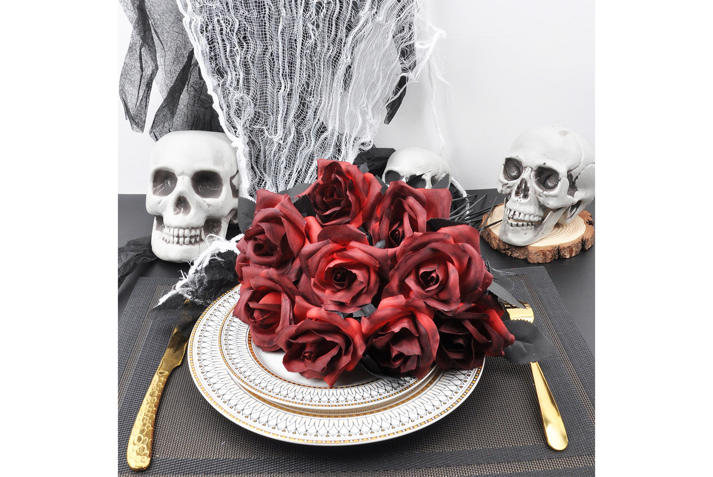 Halloween Scary Rose Decorations (10-Pack)