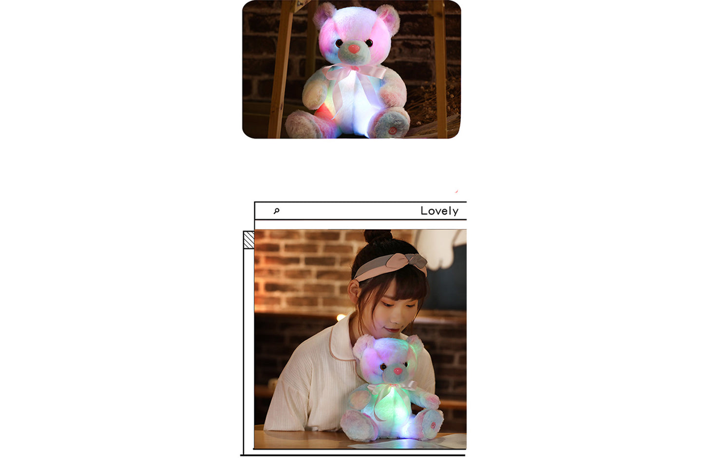 Colorful Glowing Teddy Bear Plush Toy
