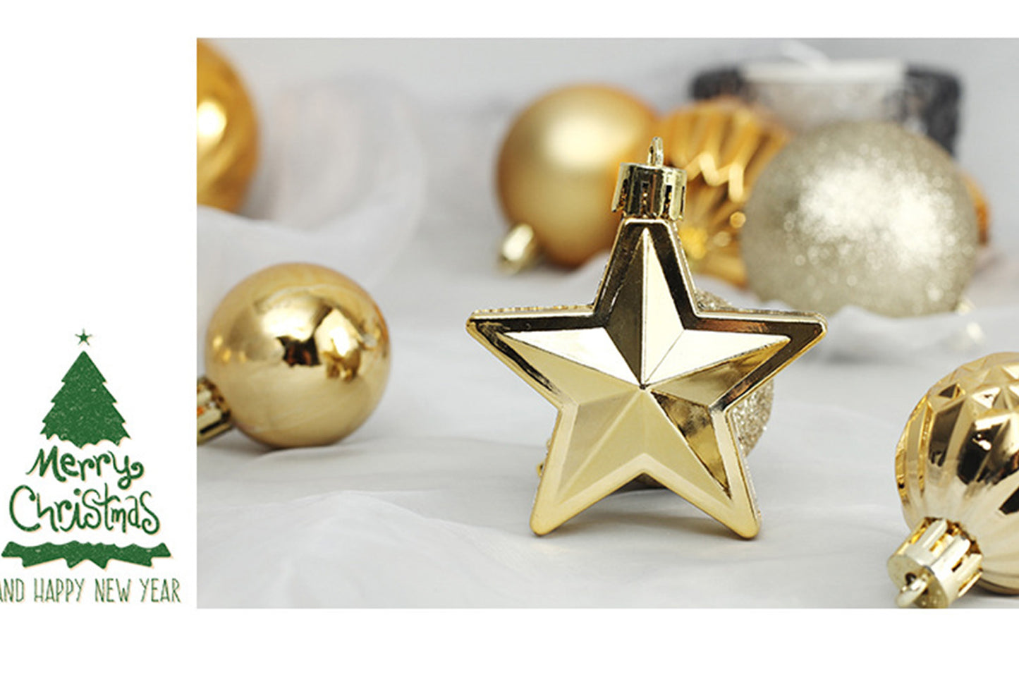 45-Piece Treetop Star Christmas Ball Set