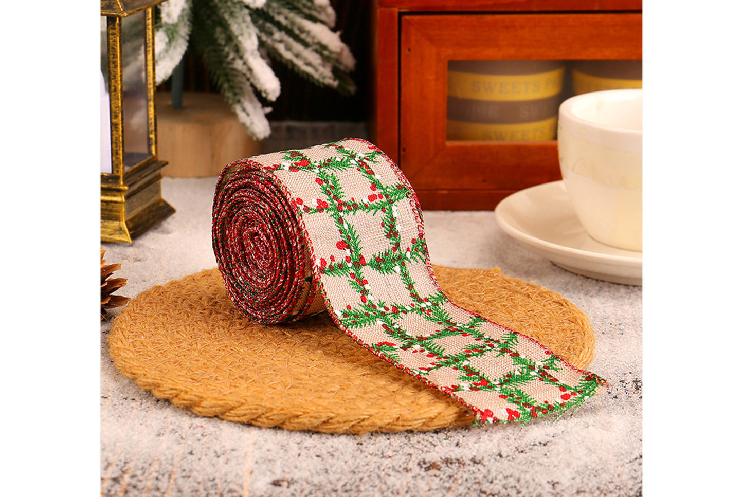 Christmas Plaid Ribbon Roll - Gift Wrapping Decorative Ribbon