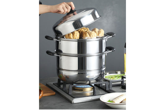**Multi-Layer Stainless Steel Steamer (Double/Triple Layer Available)**