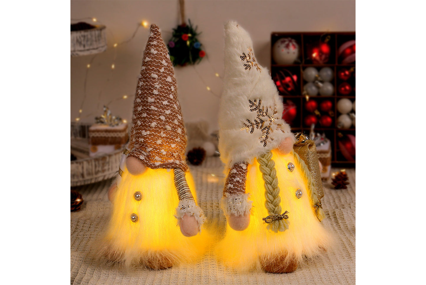 Sequined Plush Faceless Doll Ornament