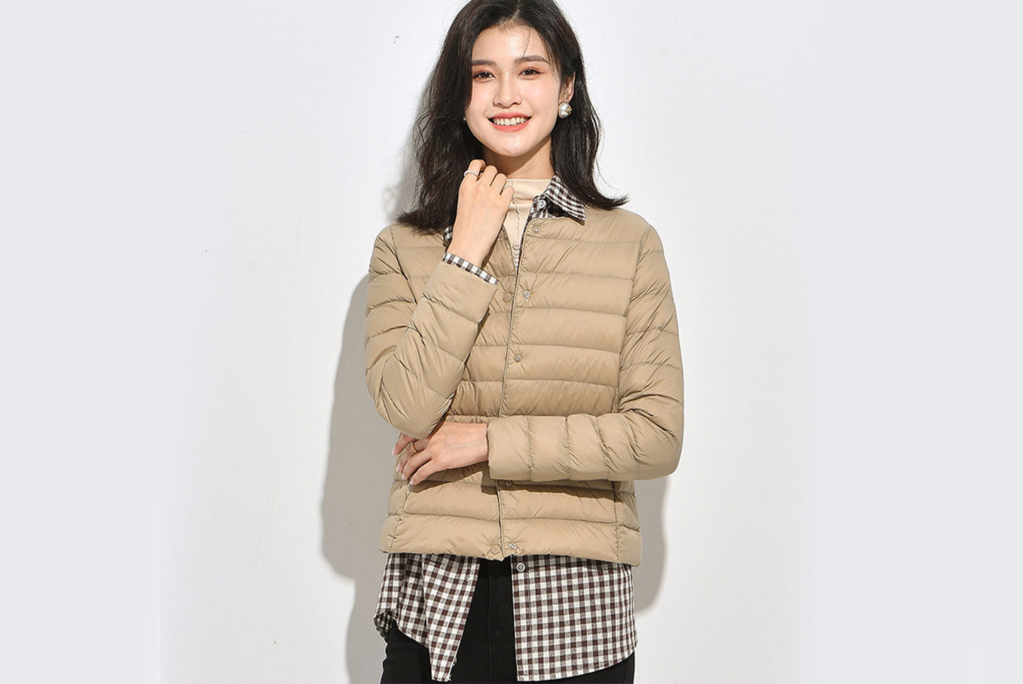 **Lightweight Down-Lined Down Jacket for Autumn/Winter (Warm Version)**