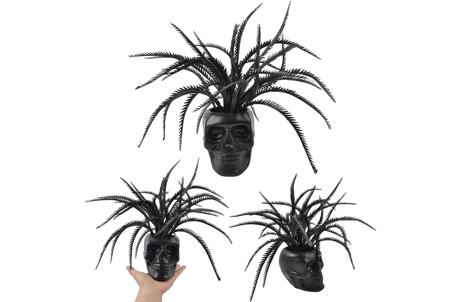 Halloween Simulated Plant Pots | Skull/White Pot/Succulent Series