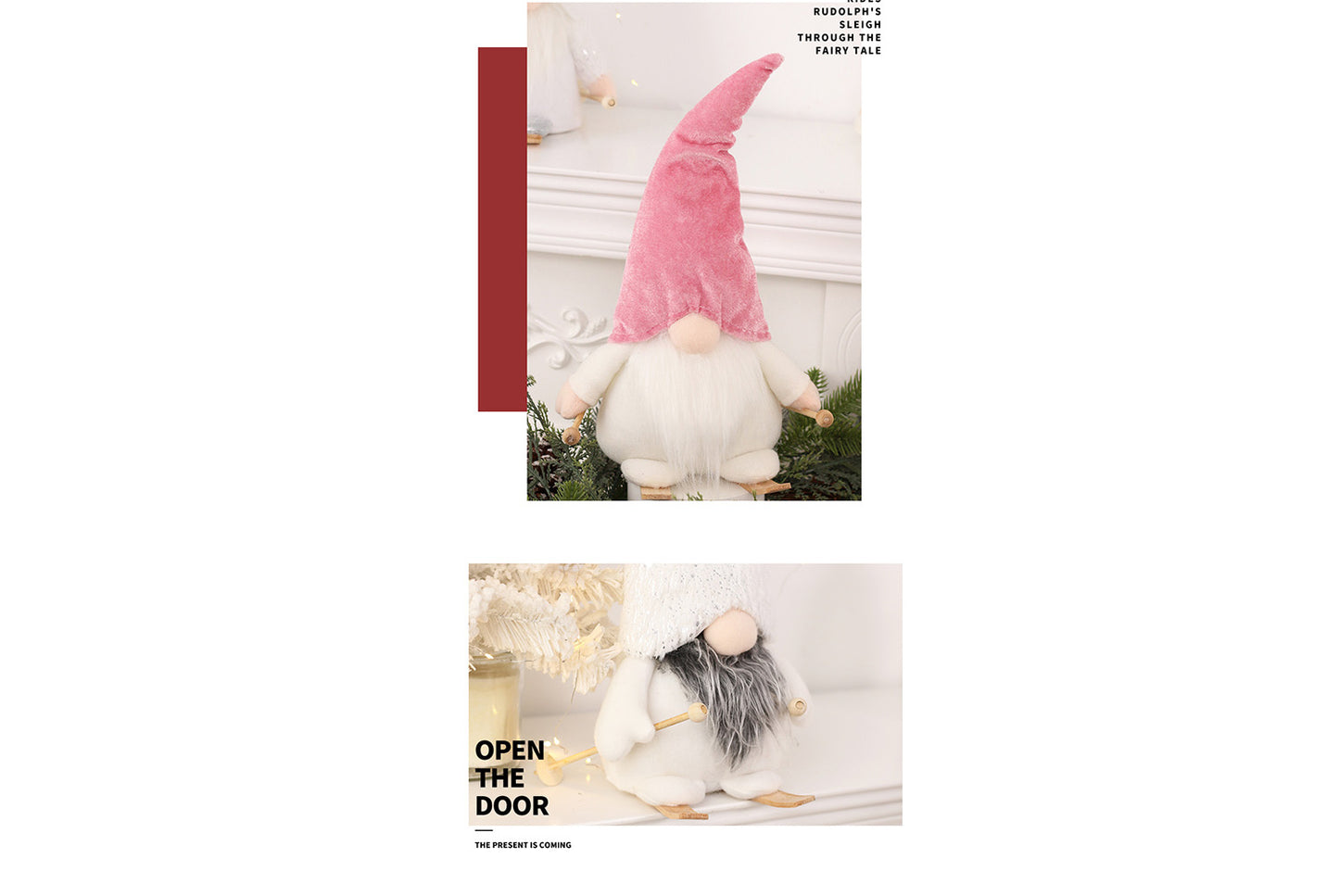 35cm Skiing Faceless Old Man Doll