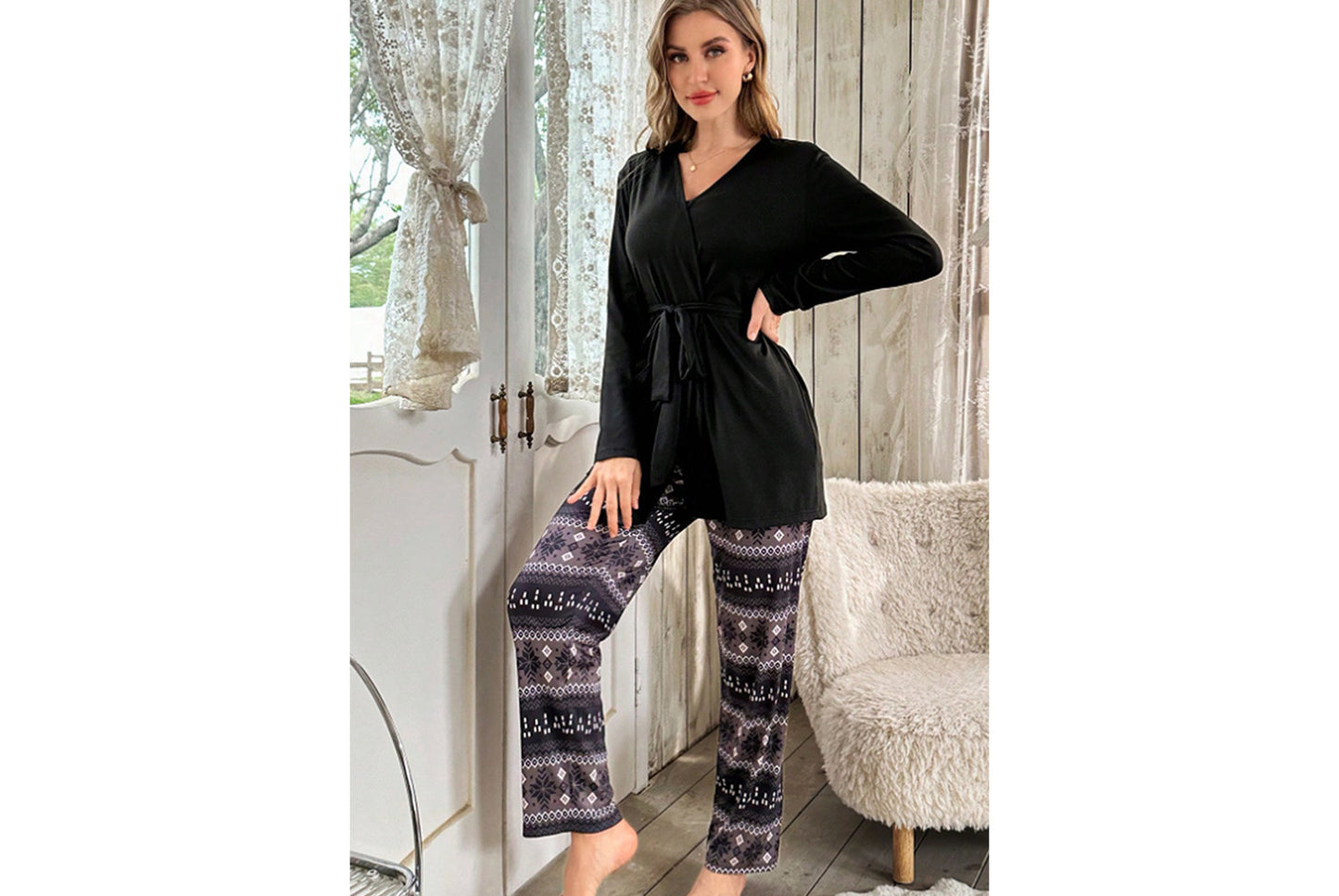 **Women's Three-Piece Pajama Set**