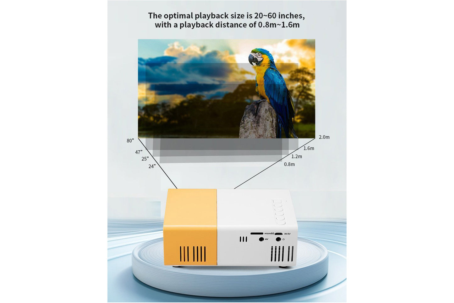 **Wired Screen Mirroring Home Projector (UK Standard Plug)**