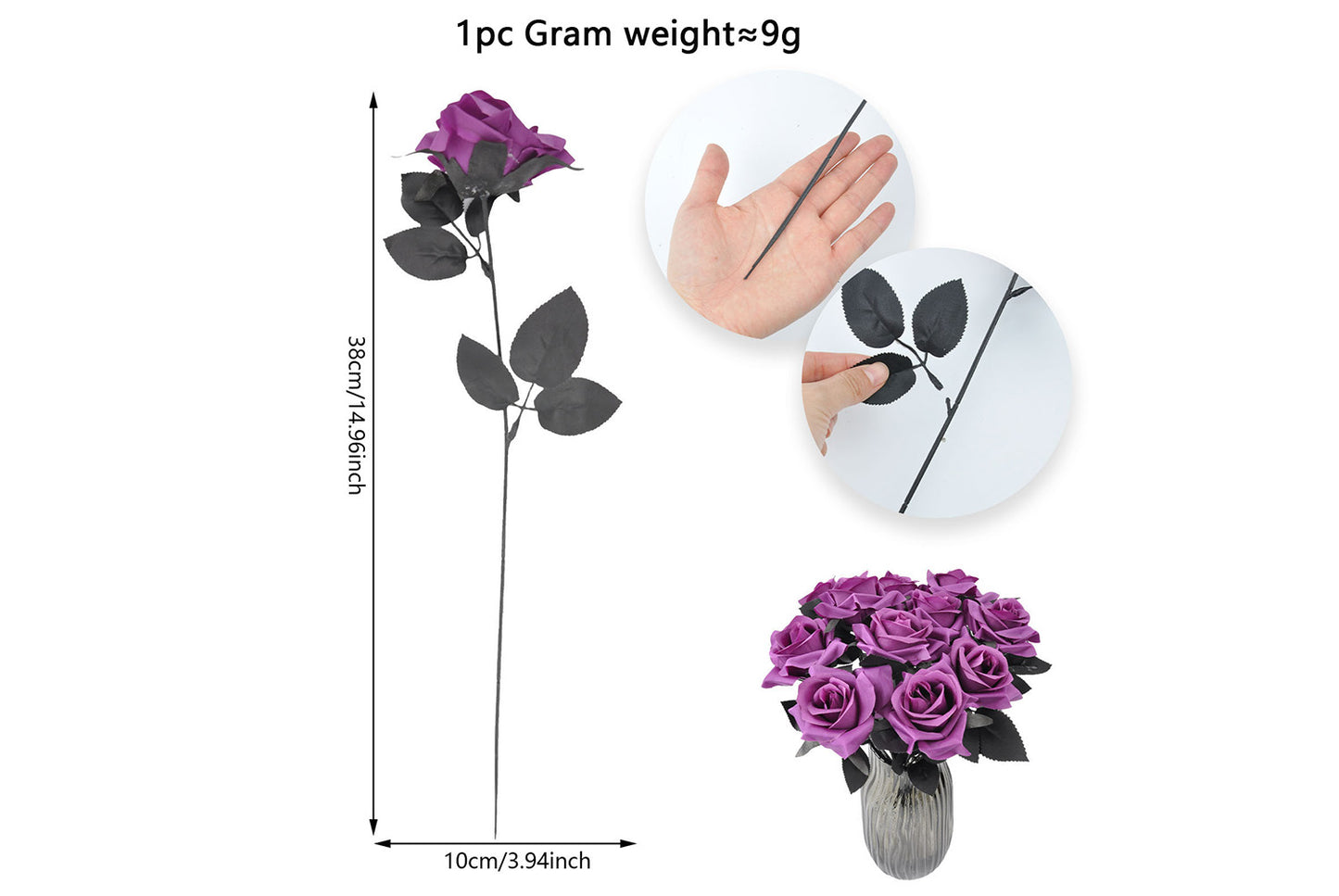 Halloween Scary Rose Decorations (10-Pack)