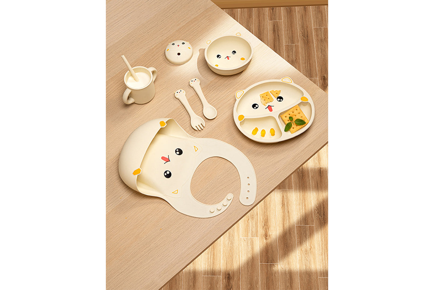 Cartoon Silicone Baby Plate Set | 3-Piece Set