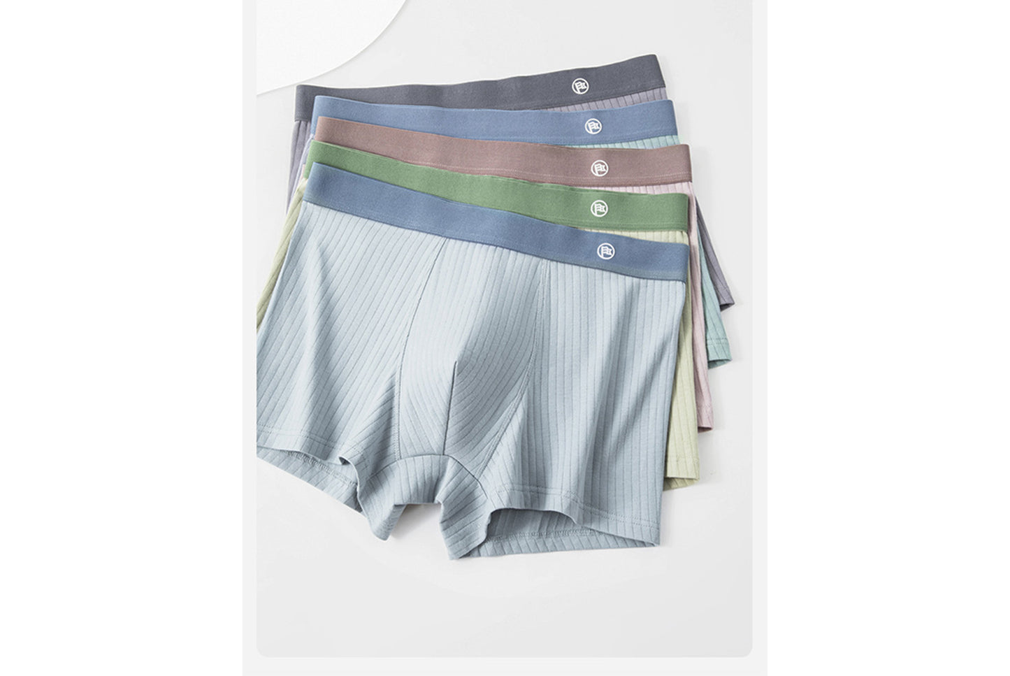 **Men's 7A Antibacterial Pure Cotton Boxer Briefs - Mid-Rise Breathable Large Size**