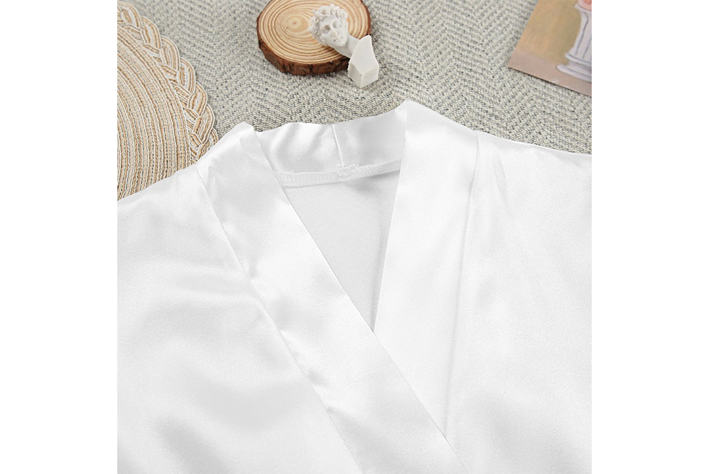 **Sexy Strappy Satin Nightdress Two-Piece Set**