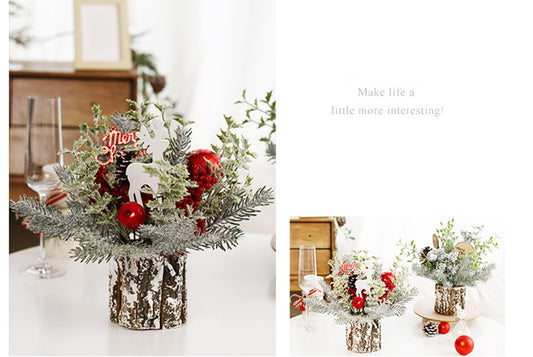 30cm Flocked Pine Cone Simulated Christmas Tree