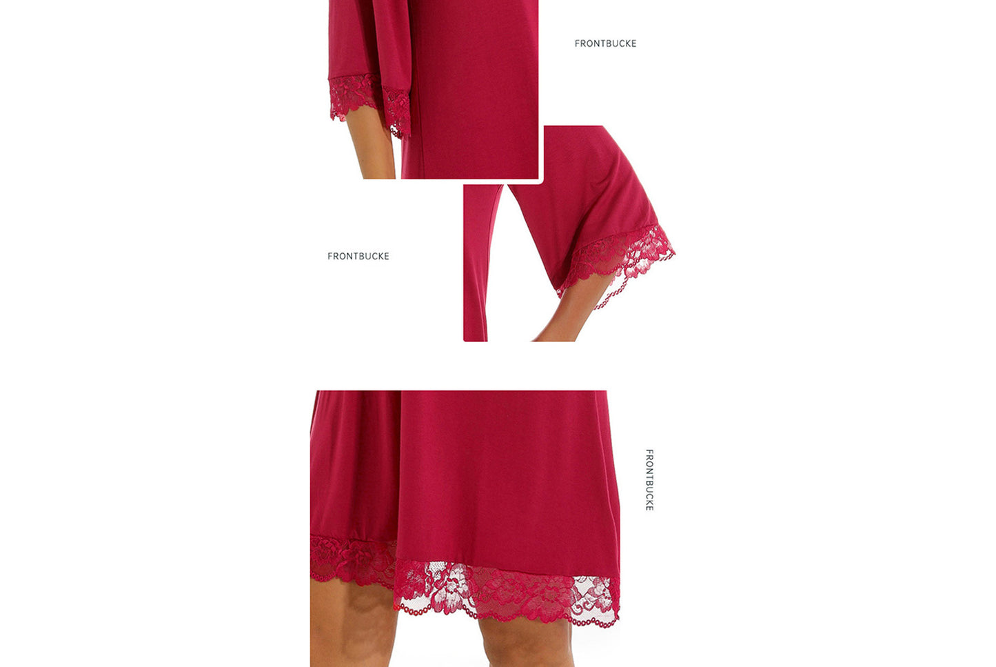 **Women's Sexy Lace V-Neck Cotton Loungewear Pajamas**