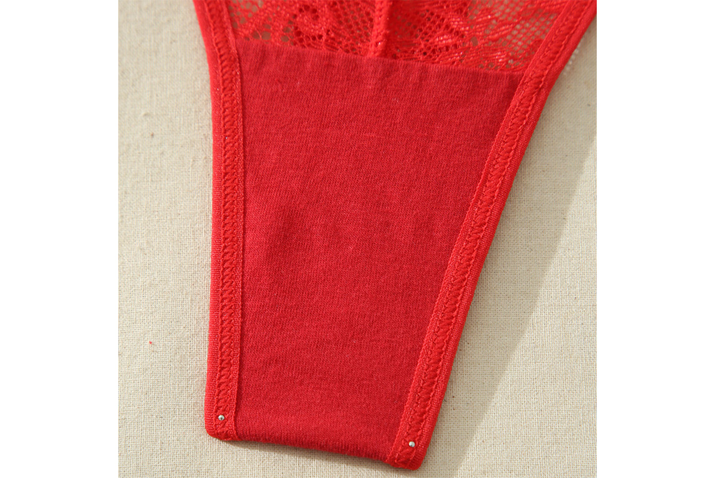 **Large Size Low-Rise Lace Thong Briefs for Women**