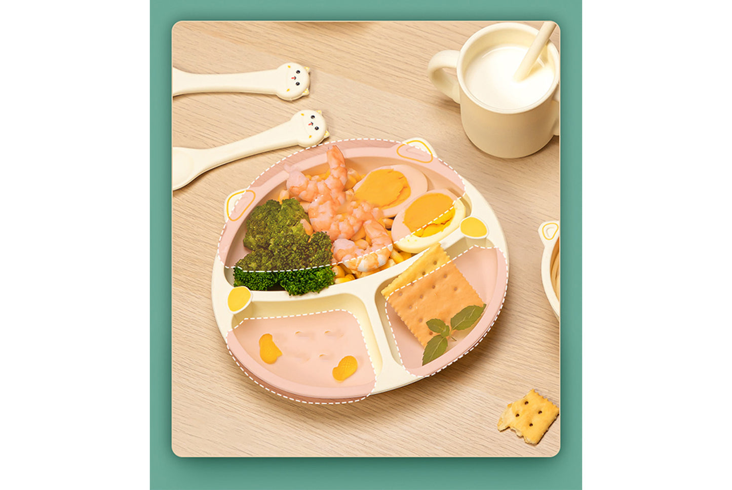 Cartoon Silicone Baby Plate Set | 3-Piece Set