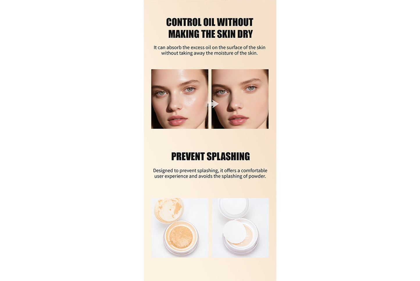 **Natural Concealing &amp; Oil-Control Setting Powder (5-Color Set)**