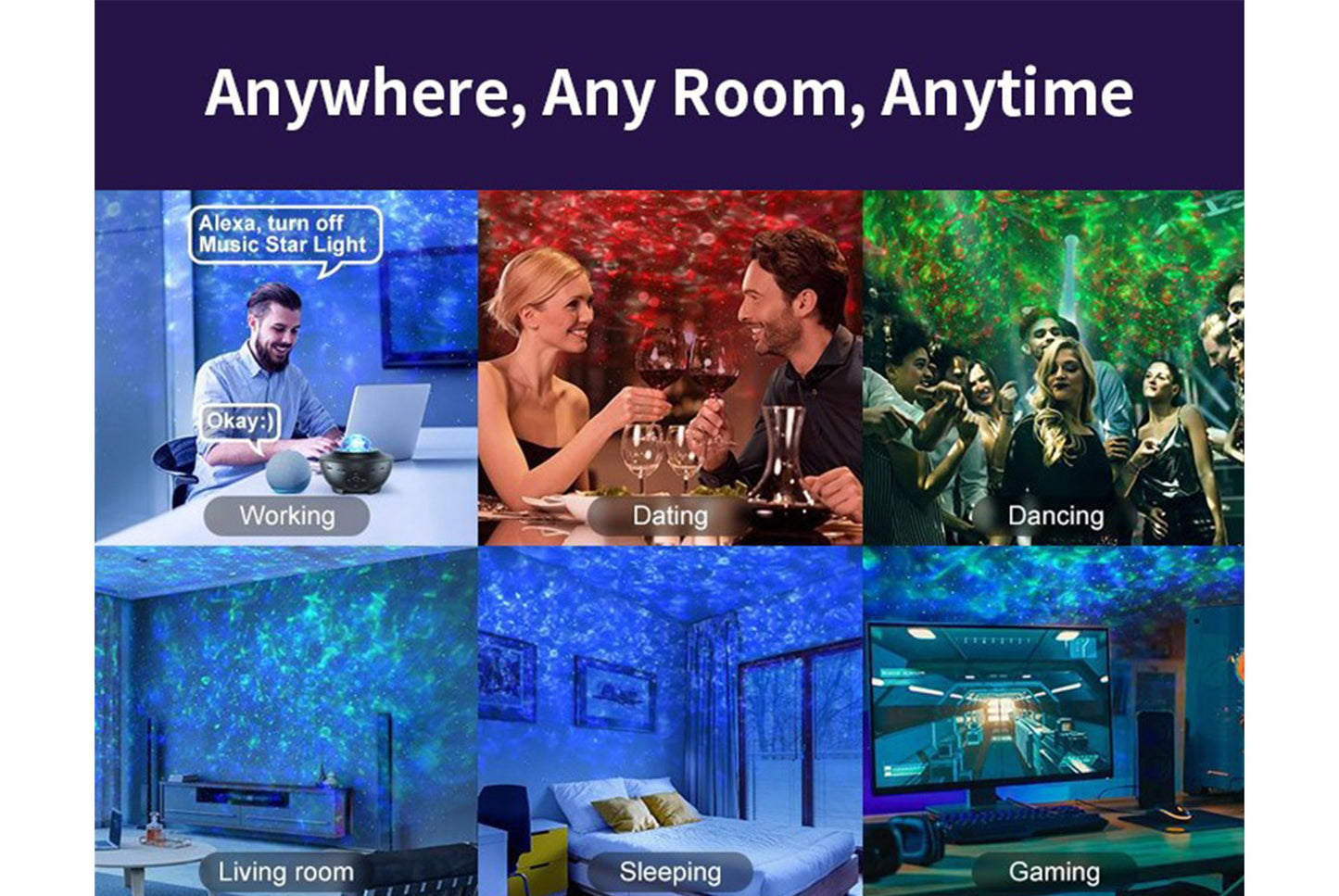 Water Ripple Starry Sky Projector Lamp