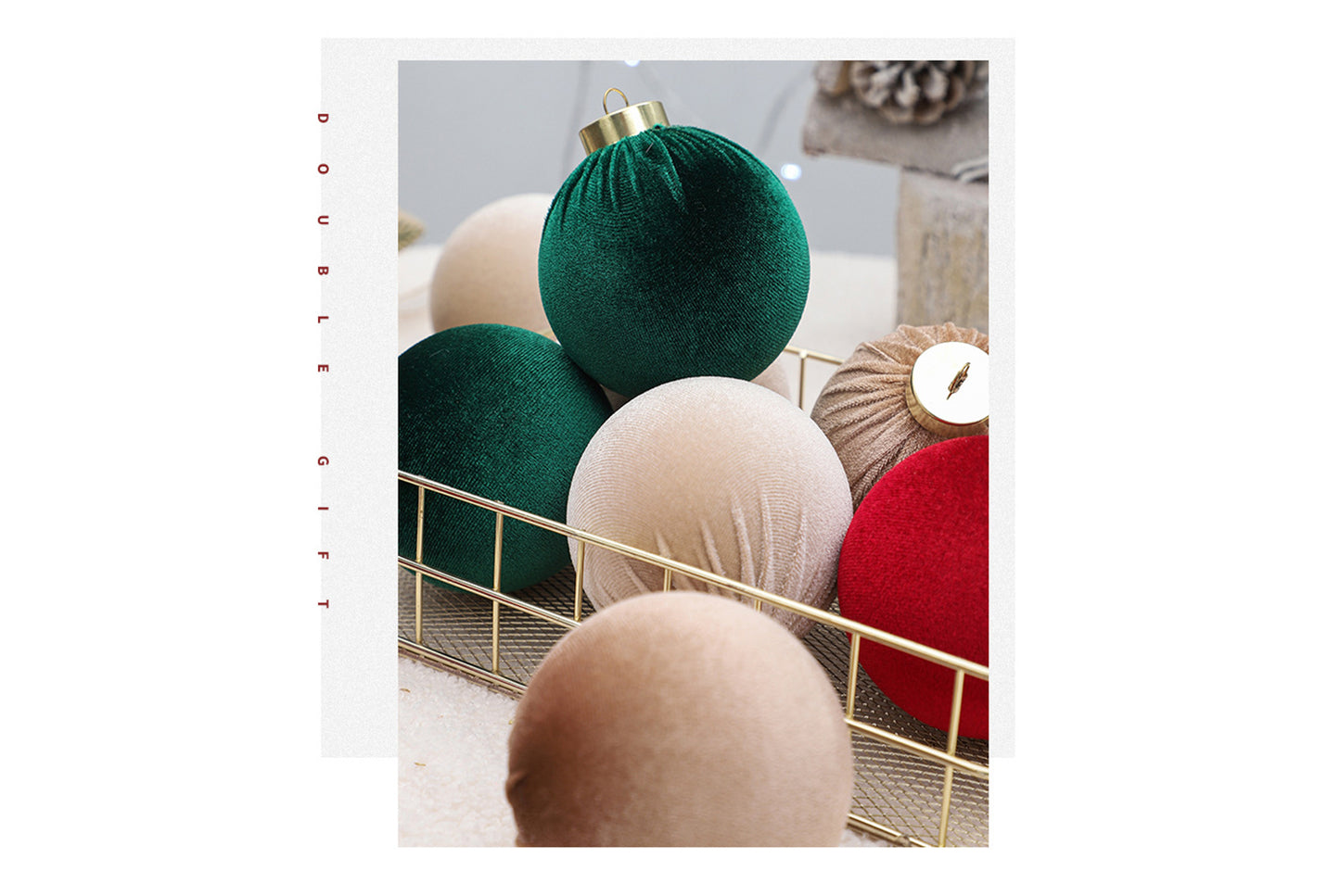 8cm/12 Cloth-Wrapped Christmas Ball Gift Pack