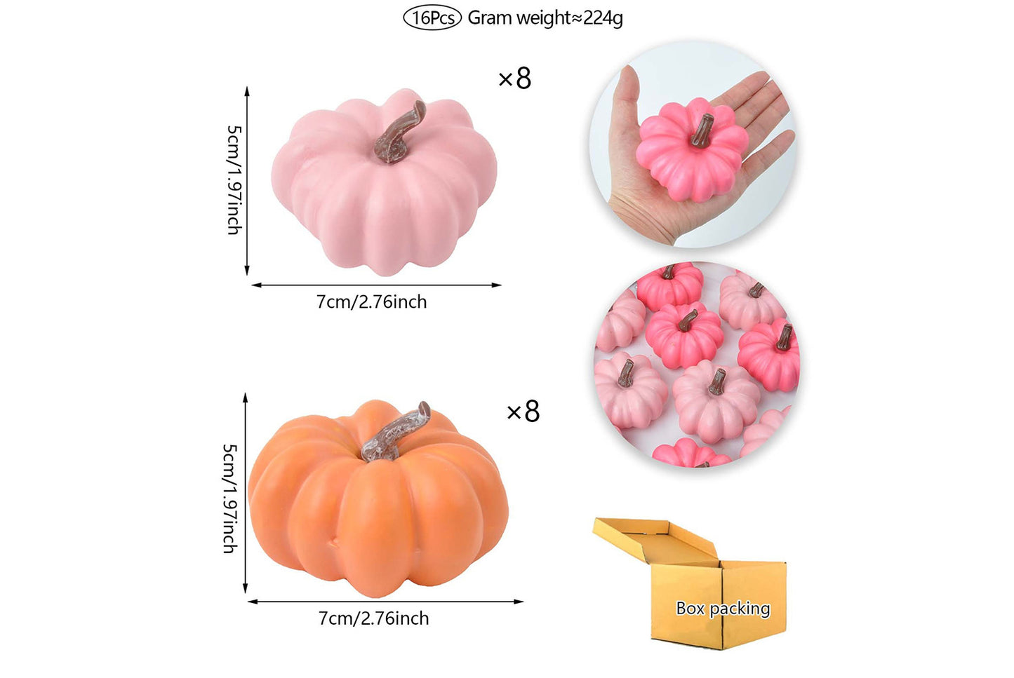 Halloween Simulated Pumpkin Set