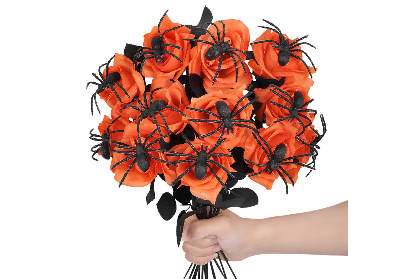 Halloween Skull Spider Roses (10-Pack)